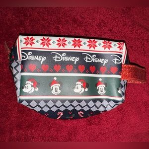 DISNEY MICKEY MOUSE CHRISTMAS HOLIDAY COSMETICS ZIPPER BAG